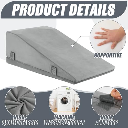 ROYALAY Adjustable Leg Elevation Pillow for Post-Surgery Recovery, Grey, Both Legs