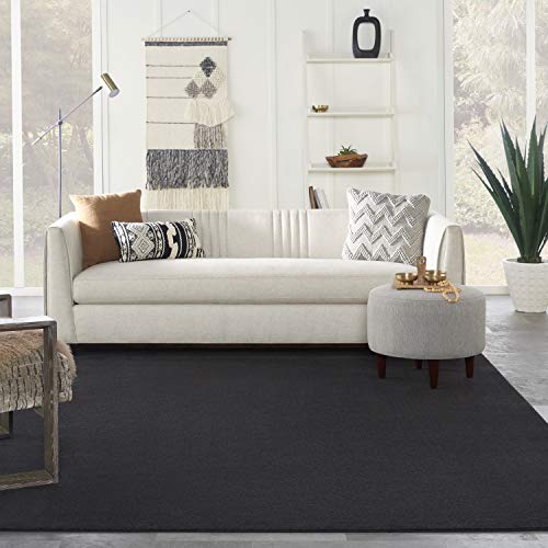 Black 7' x 10' Area Rug - Easy Clean, Non-Shedding, Versatile Indoor Outdoor