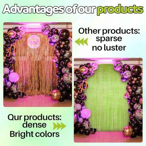 1 Pcs Lime Green Party Decorations 3.28 x 8.2 ft Neon Green Streamers Foil Fringe Metallic Tinsel Backdrop Curtains for Birthday Bachelorette Christmas Disco 80s Neon Party Decorations