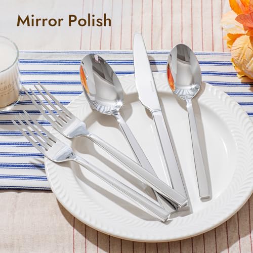 Silver Flatware Set for 12 - 60 Piece Stainless Steel Cutlery - Variation of THIS listing