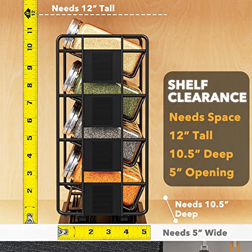 SpaceAid Pull Out Spice Rack Organizer with 20 Jars - Left Facing, Heavy Duty Kitchen Cabinet Storage