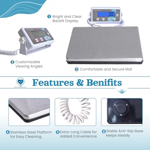 Extra Wide Body Weight Scale 440 lb for Medical Home & Wrestling Use - Variation of 440LB