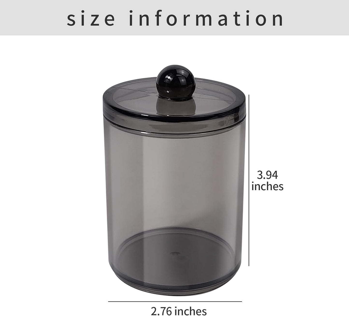 Skiennix 2-Pack Black Plastic Qtip Holder - Stylish Bathroom Organizer for Cotton Swabs & Accessories