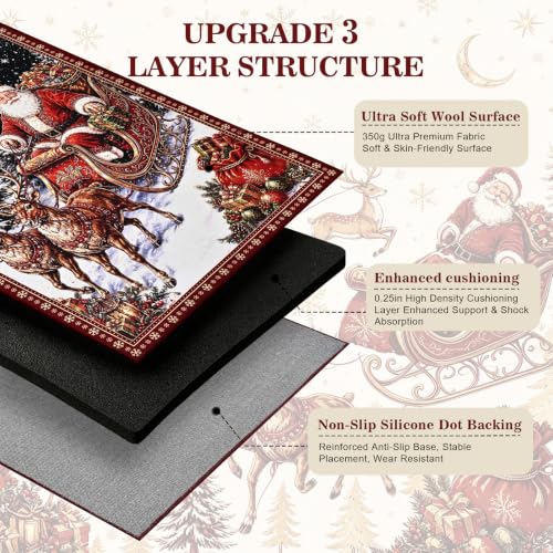 5' x 7' Christmas Santa Area Rug - Washable Non-Slip Holiday Decor
