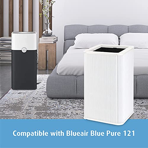 Mbetter 121 Replacement HEPA & Activated Carbon Filter for Blueair Blue Pure 121 - Light White / 1x1x1 Inch