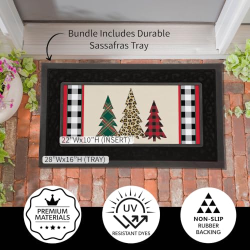 Evergreen Sassafras Fall Holiday Doormat Set with Interchangeable Inserts & Tray - V1