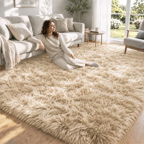 Camel 8x10 Area Rug - Soft Fluffy Washable Shag Carpet for Living Room & Bedroom - Variation of THIS listing