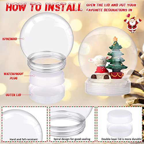 Mimorou 24 Pcs DIY Snow Globes Bulk with Detachable Bases - Christmas Decorations