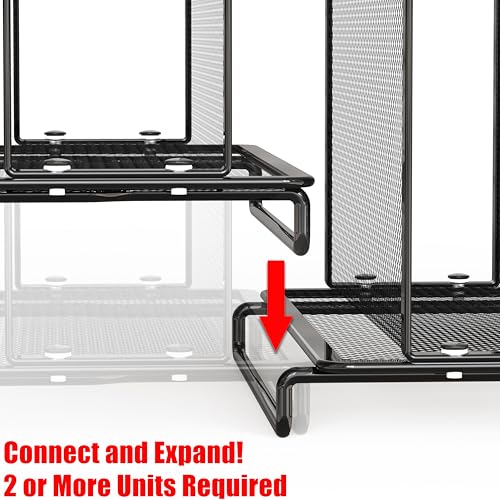 Simple Houseware 2 Pack 11-Section Upright File Organizer, Black | Office Desk Storage