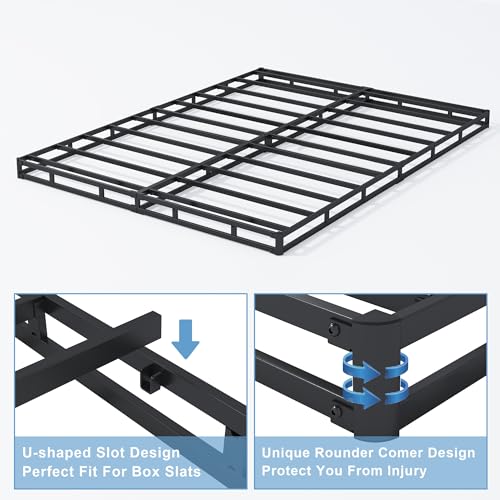 King Size Low Profile 3 Inch Mattress Foundation Box Spring - Heavy Duty Support