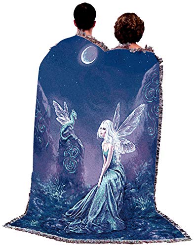 Luminescent Fairy Blanket Throw by Pure Country Weavers — Handmade Cotton Wall Tapestry, Made in USA (72x54)