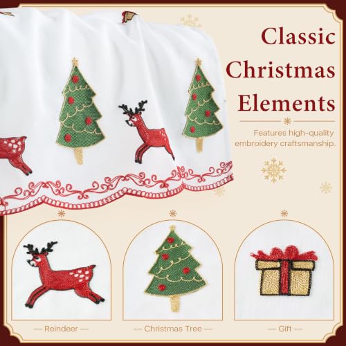RYB HOME Christmas Reindeer Valance Curtain 52" x 18" for Kitchen & Window Decor