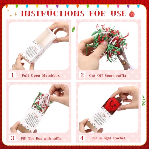 Soulchen 12 Set Christmas Teacher Gifts Crochet Light Bulb Dolls with Boxes
