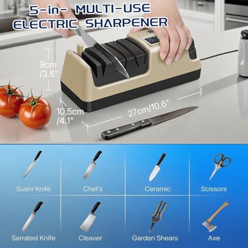 5-in-1 Electric Knife Sharpener for Kitchen Knives, Scissor with
