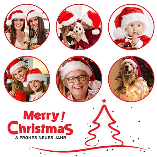 JUANANIUG Christmas Santa Hat - Adult Xmas Holiday Hat for Women & Men - Extra Thicken Classic Fur for Festive Holiday Party Supplies