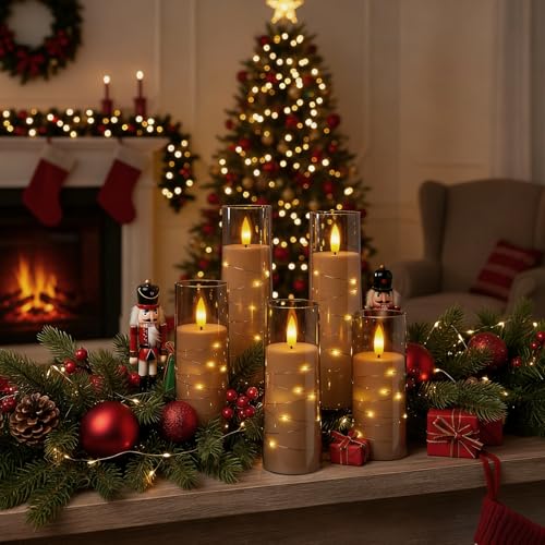 Raycare 7-Pack Grey Flameless Battery-Operated Candles with Remote & Timer