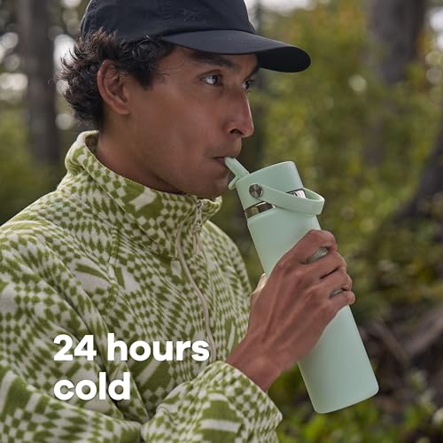 Insulated 24oz Stainless Steel Water Bottle with Leakproof Straw Lid - Pink
