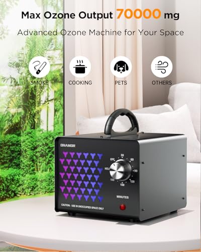 70000mg Ozone Generator Odor Eliminator for 6000+ Sq.Ft - Black