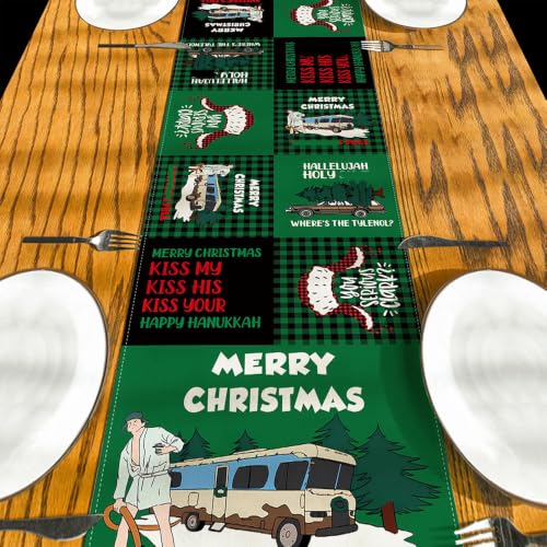 Green 13x108 Inch Christmas Table Runner - New Year Xmas Party Decor