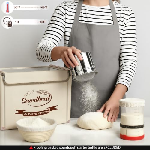 Beige Extra Large Folding Bread Proofing Box with Temperature Control & Metal Rack