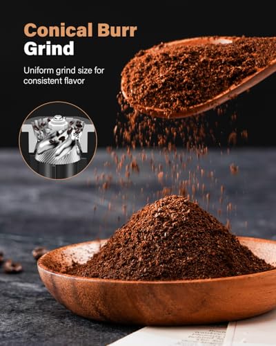 Electric Conical Burr Coffee Grinder with 51 Settings & Timer