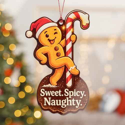 Funny christmas ornaments - Funny gag gifts - Santa ornament - White elephant ornament - raunchy - unique christmas ornaments - Suncatcher Effect stained glass window hanging - car hanging accessories