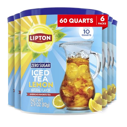 Black Lemon Iced Tea Mix - Zero Sugar, Makes 60 Quarts, 6-Pack