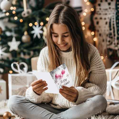 24Pack Christmas Greeting Cards with Envelopes & Stickers, Merry Christmas Cards Bulk, 5x7in Assorted Holiday Cards, Holiday Party Favors for Loved Ones, Friends and Family, 6 Designs - C