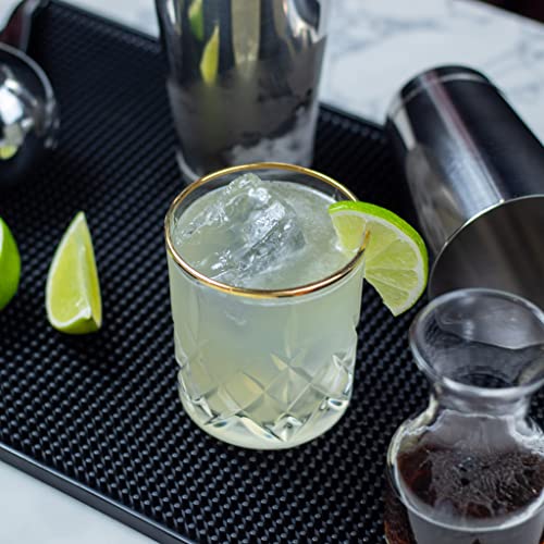 Professional Cocktail Shaker Set with Boston Tins, Strainer & Jigger - Bar Bartending Kit