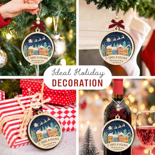 Thank You Wooden Christmas Ornament 2026 - Rustic Holiday Appreciation Decor