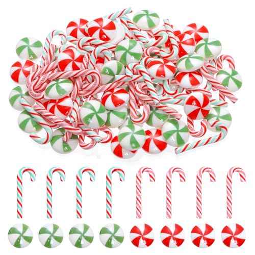 100Pcs Christmas Mini Candy Decorations Faux Candy Decorations for Christmas DIY Craft Supplies Party Decorations