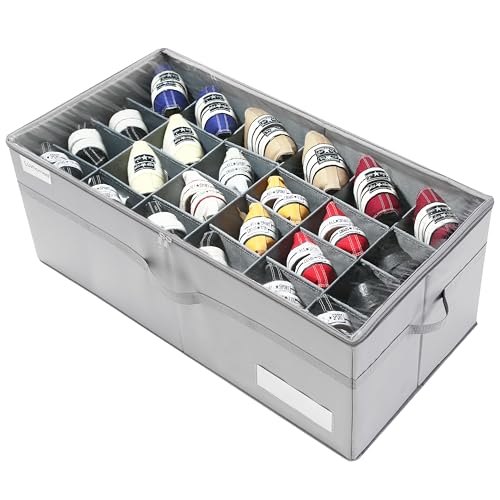 Large Shoe Organizer for Closet - Fits 24 Pairs, Grey Foldable Shoe Storage Bins with Handles, 31"L x 16.5"W x 13"H Variation of THIS listing