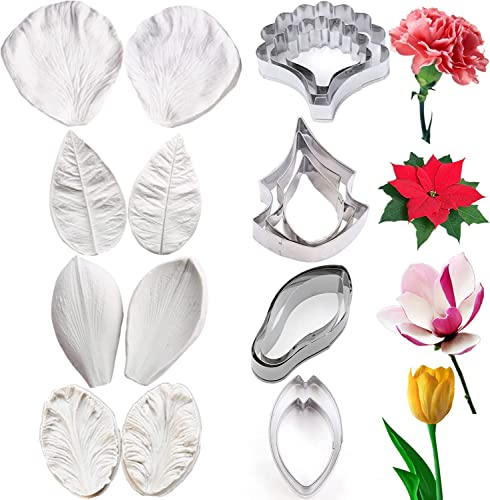 Gum Paste Flower Molds & Fondant Cutters Set for Cake Decorating