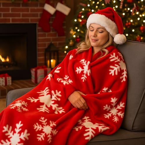 Fanfanwin 24-Pack Multicolor Christmas Snowflake Throw Blankets 50x60"