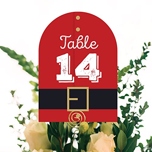 Jolly Santa Claus Table Numbers 1-20 for Christmas & Events - Double-Sided 5x7 Inches