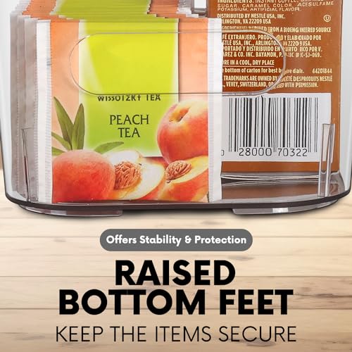 Large Clear Plastic Storage Bins - Kitchen Pantry Organizer Set - 4 Pack