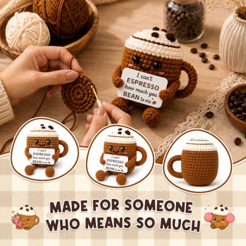 THEGIFTY Positive Crochet Espresso Cup - Birthday Gift for Her & Him - 'You Mean to Me' Variation