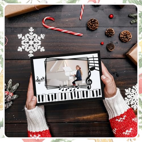 Qunclay Christmas Piano Photo Frame 4x6 Inch Music Gift Decor