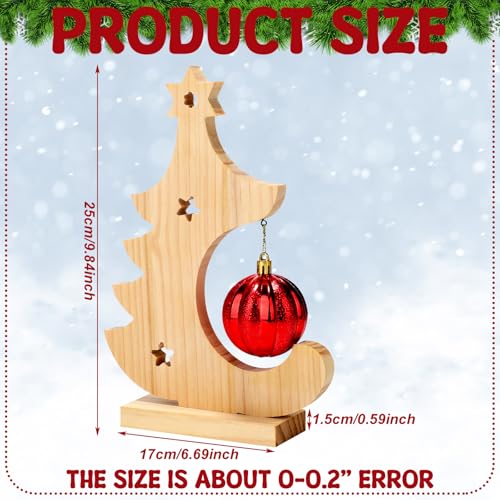 Thyle Chic Wooden Christmas Tree Ornament Holder - Holiday Desktop Decor