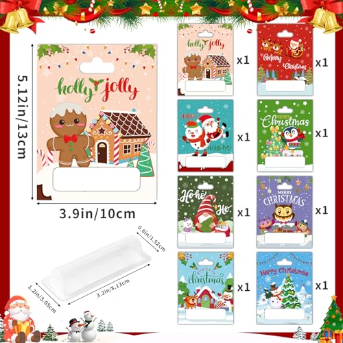 Christmas Money Holder Cards 8 Pack, Christmas Money Holder Ornaments for Gifting Cash, Holiday Gifting Cash Cards for Kids, Funny Merry Xmas Cash Gift Ideas, Christmas Tree Hanging Ornaments Decor