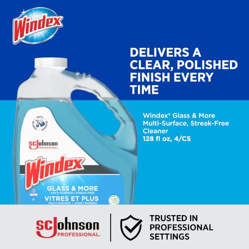 Glass Cleaner Refill Pack - 4 Gallons (128 Fl Oz Each) for Commercial Use