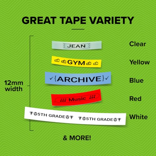 DYMO Label Maker Machine with 3 Tapes - Silver Handheld Label Printer for Home & Office Organization
