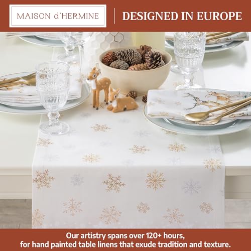 Maison d'Hermine Deer in the Woods Table Runner 100% Cotton 14.5" x 108" (Double Layer)