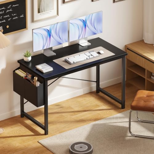 OLIXIS 47 Inch Gaming & Computer Desk with Black Table Top and Legs, Small Space Home Office