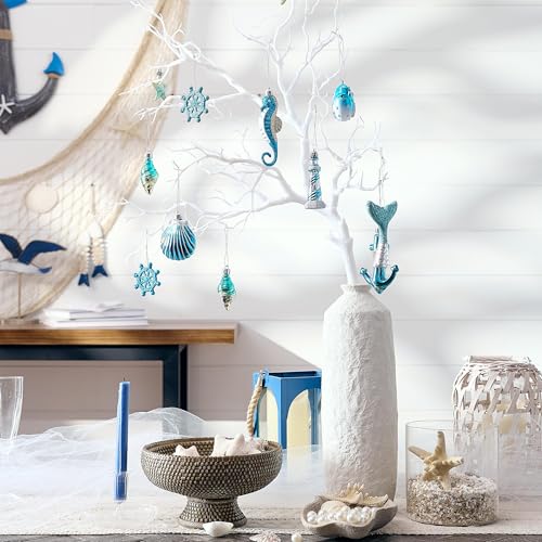 Valery Madelyn 20pcs Christmas Tree Ornaments Set Light Blue Holiday Decor