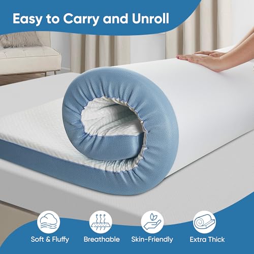 Daluvenix Full Size 4-Inch Memory Foam Mattress Topper - Support & Pain Relief