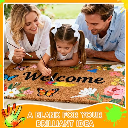 6 Pack DIY Outdoor Door Mats - 30 x 17 in, Craft & Painting Canvas, Non-Slip Backing