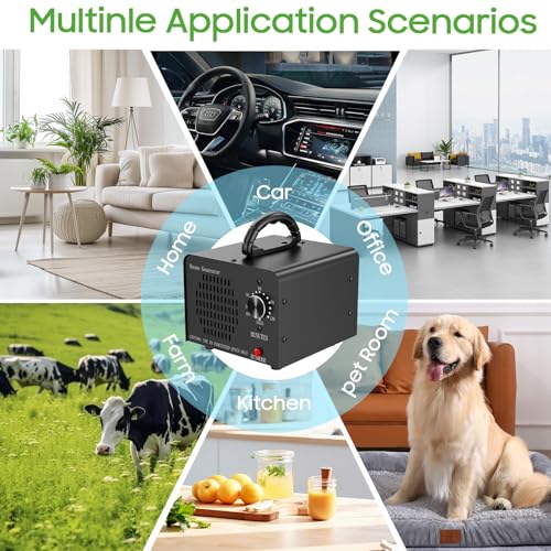 High Capacity Ozone Generator Machine 200,000mg/h for Odor Removal - Black