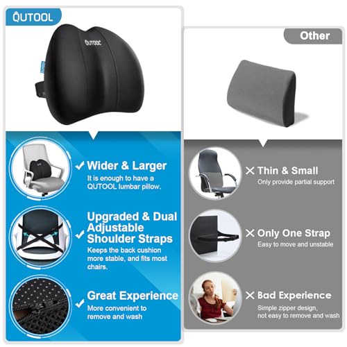 QUTOOL Lumbar Support Pillow for Office & Car Seat Pressure Relief