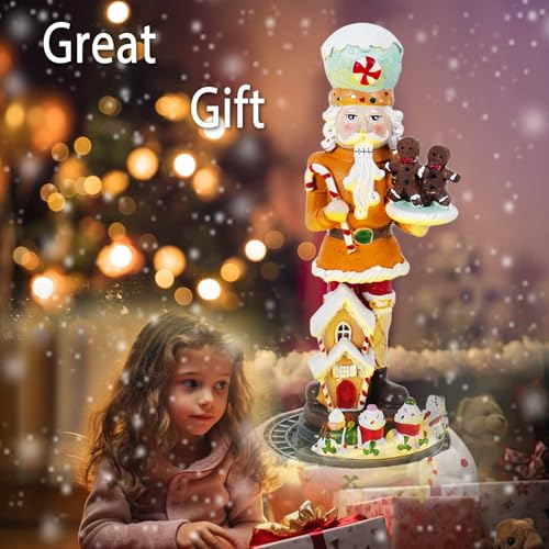 Innodept12 Gingerbread Nutcracker Collection – Animated LED Train Scene Vintage Figurines